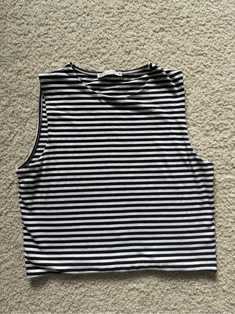 Zara Black & White Striped Tank Top🖤